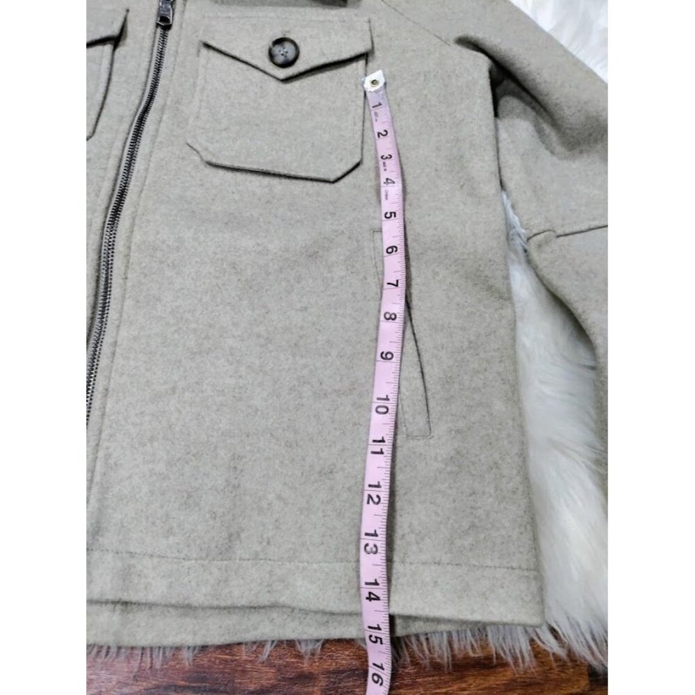 Avec Les Filles Womens Zip-Up Wool Blend Shacket Jacket S Beige - Picture 12 of 12